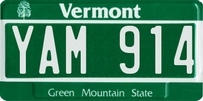 VT license plate YAM914