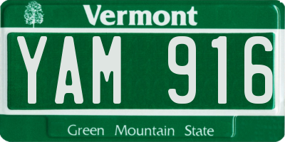 VT license plate YAM916