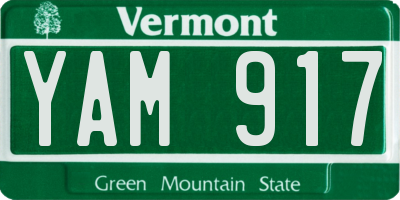 VT license plate YAM917