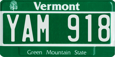 VT license plate YAM918