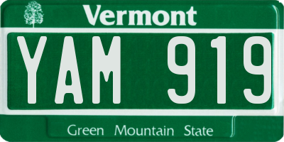 VT license plate YAM919