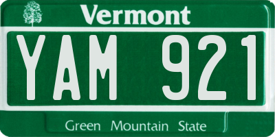 VT license plate YAM921