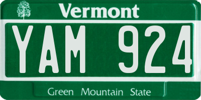 VT license plate YAM924