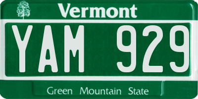 VT license plate YAM929