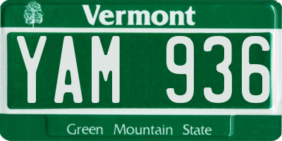 VT license plate YAM936