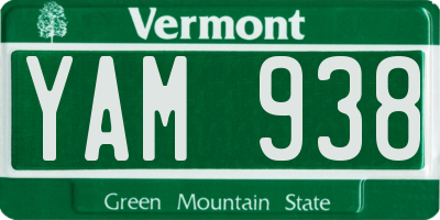 VT license plate YAM938