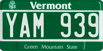 VT license plate YAM939