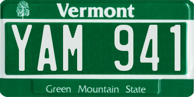 VT license plate YAM941