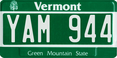 VT license plate YAM944