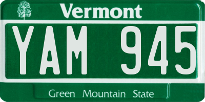 VT license plate YAM945