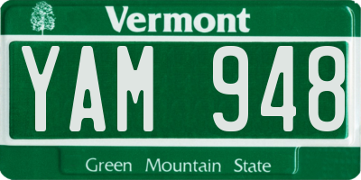 VT license plate YAM948