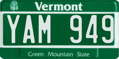 VT license plate YAM949