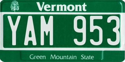 VT license plate YAM953