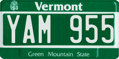 VT license plate YAM955