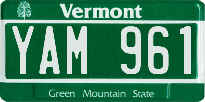 VT license plate YAM961