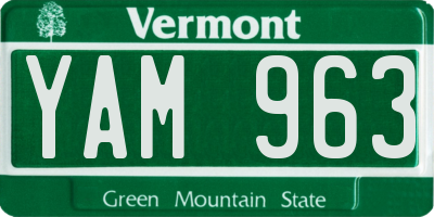 VT license plate YAM963