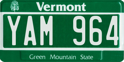 VT license plate YAM964