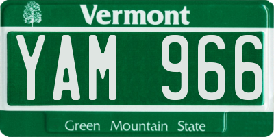 VT license plate YAM966