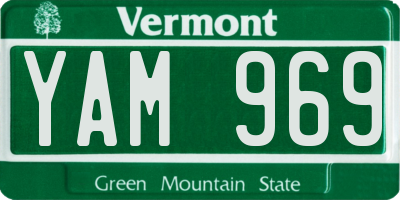 VT license plate YAM969