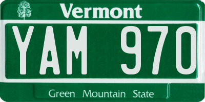 VT license plate YAM970