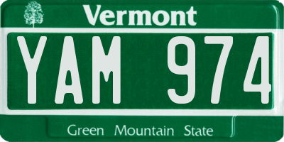 VT license plate YAM974
