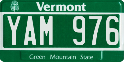 VT license plate YAM976