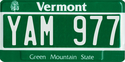 VT license plate YAM977