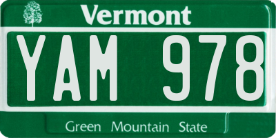 VT license plate YAM978