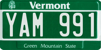 VT license plate YAM991
