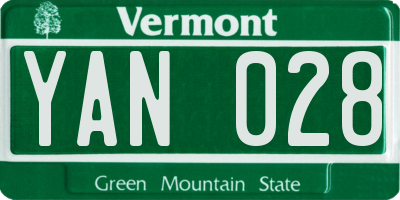 VT license plate YAN028