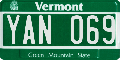 VT license plate YAN069