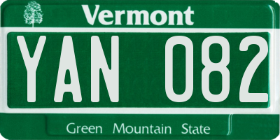 VT license plate YAN082