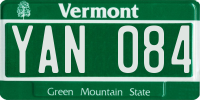 VT license plate YAN084