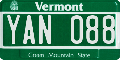 VT license plate YAN088