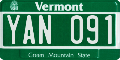 VT license plate YAN091