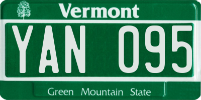 VT license plate YAN095