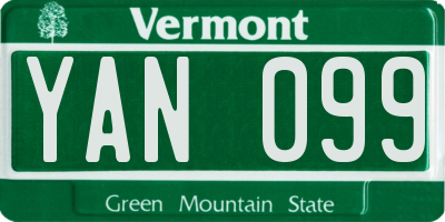 VT license plate YAN099