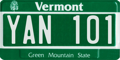 VT license plate YAN101