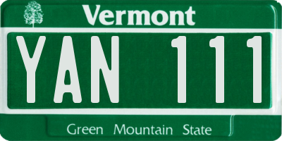 VT license plate YAN111