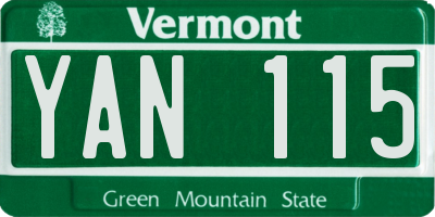 VT license plate YAN115