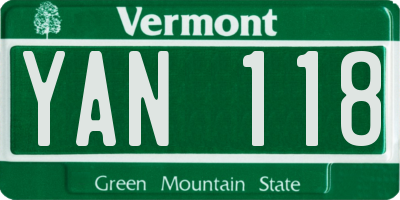 VT license plate YAN118