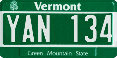 VT license plate YAN134