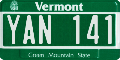 VT license plate YAN141