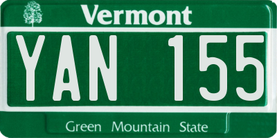 VT license plate YAN155