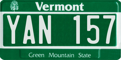 VT license plate YAN157