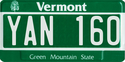 VT license plate YAN160