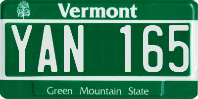 VT license plate YAN165