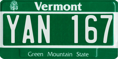 VT license plate YAN167