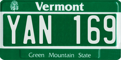 VT license plate YAN169