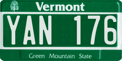 VT license plate YAN176